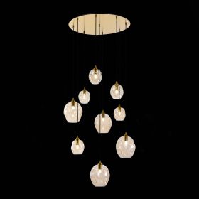 SL1188.303.09 Люстра подвесная ST-Luce Латунь/Коньячный E14/E27 5+4*40W