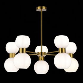 SLE1138-302-10 Светильник потолочный Латунь/Белый E27 10*60W