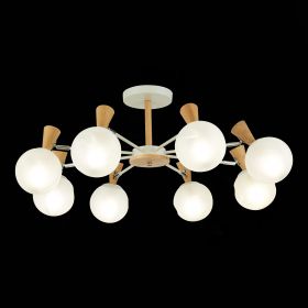 SLE220702-08 Светильник потолочный Белый, Светлое дерево/Белый E14 8*40W.