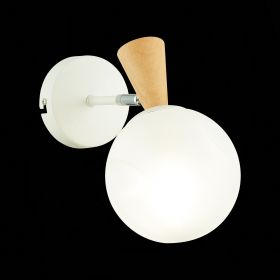 SLE220701-01 Светильник настенный Белый, Светлое дерево/Белый E14 1*40W.