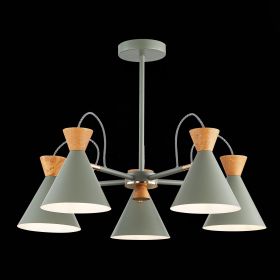 SLE125112-05 Светильник потолочный Серый, Золотистый/Серый, Темное дерево E14 5*40W.