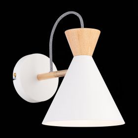 SLE125101-01 Светильник настенный Белый, Золотистый/Белый, Светлое дерево E14 1*40W.