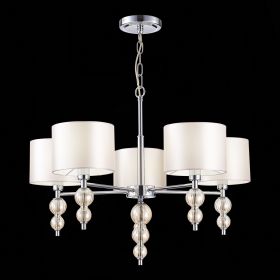 SLE105703-05 Светильник подвесной Хром/Светло-бежевый E14 5*40W.