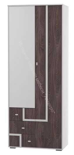 Шкаф 2-х дверный для одежды и белья Омега 16 с зеркалом