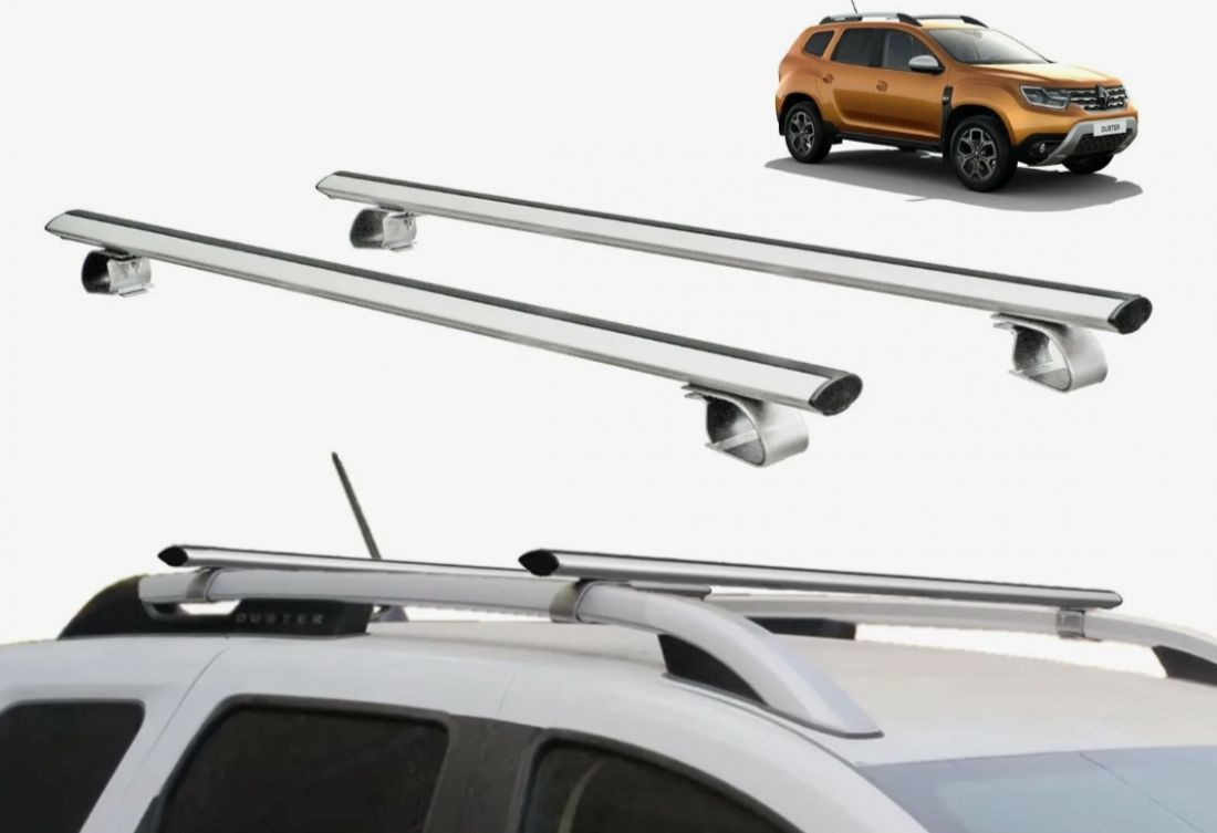 Багажник "Delta" для Renault Duster 2021-... с дугами 1,2м c аэродинамическими дугами