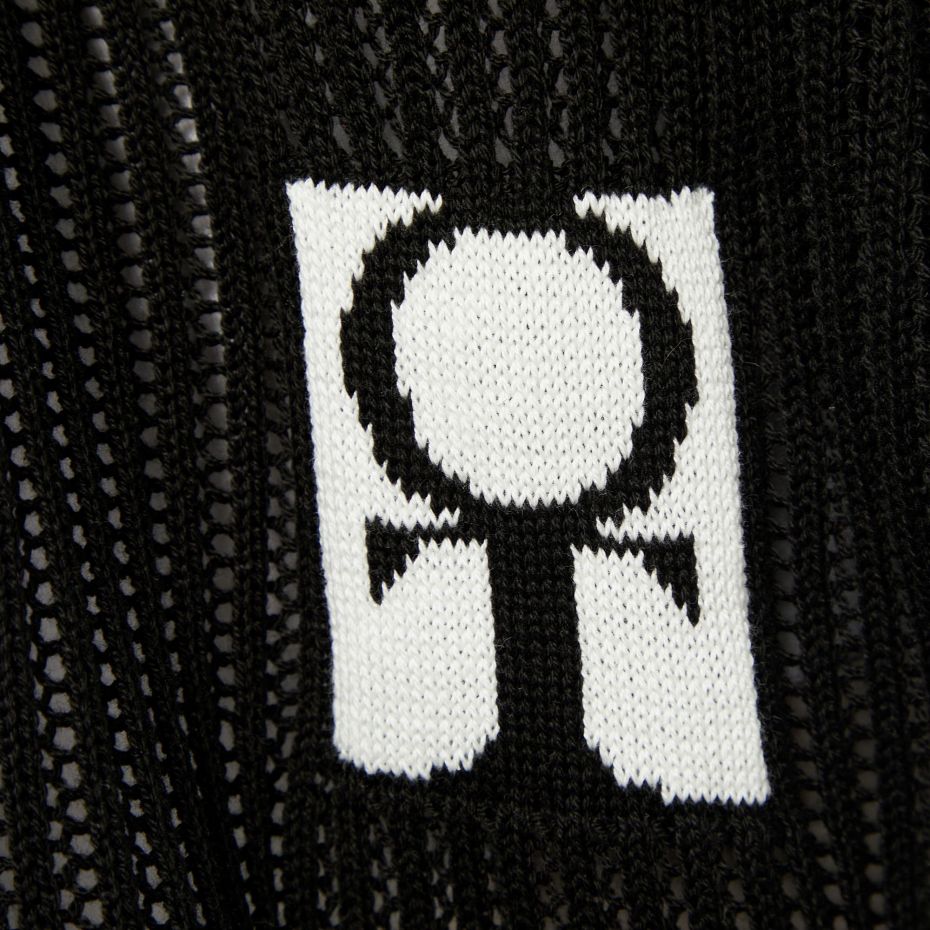 Чёрный вязаный костюм «сеть» из хлопка