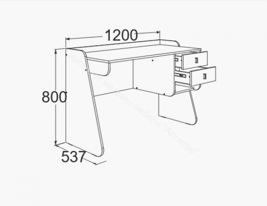 Стол письменный №1 Омега 3 с ящиком