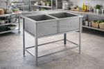 Ванна моечная ВМС/2-101/60 с бортом 2 секции