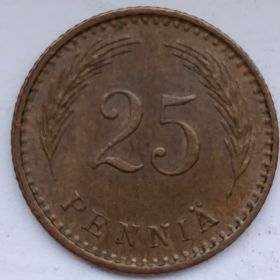 25 пенни (регулярный выпуск) Финляндия 1943