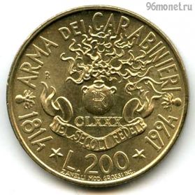 Италия 200 лир 1994