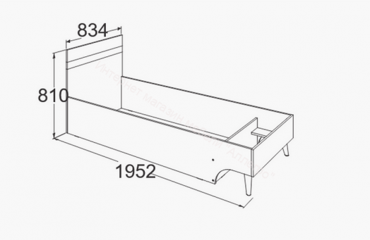 Кровать одинарная Омега-3 (800*1900)