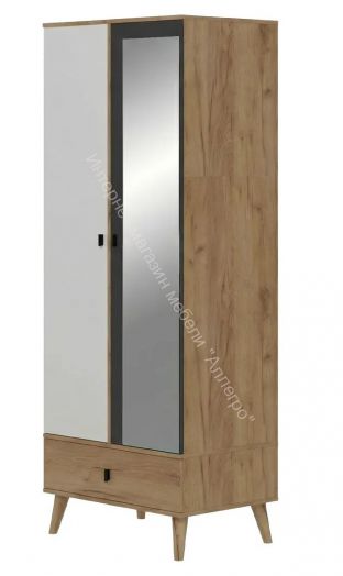 Шкаф 2-х дверный Омега 3 с зеркалом и ящиком