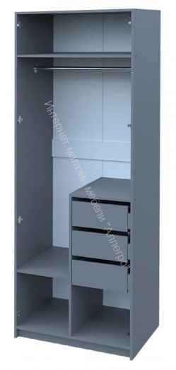 Шкаф 2-х дверный Ольга 6 со скрытыми ящиками