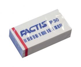 Ластик FACTIS P 30 (Испания), 40х20х10 мм, белый, прямоугольный, мягкий, ПВХ