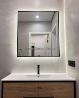 Зеркало с подсветкой прямоугольное в металлической раме