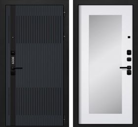 Металлическая Дверь Verda  GOOD 2 Графит Шагрень-Velluto Bianco,2050*860 2050*960 мм / Верда