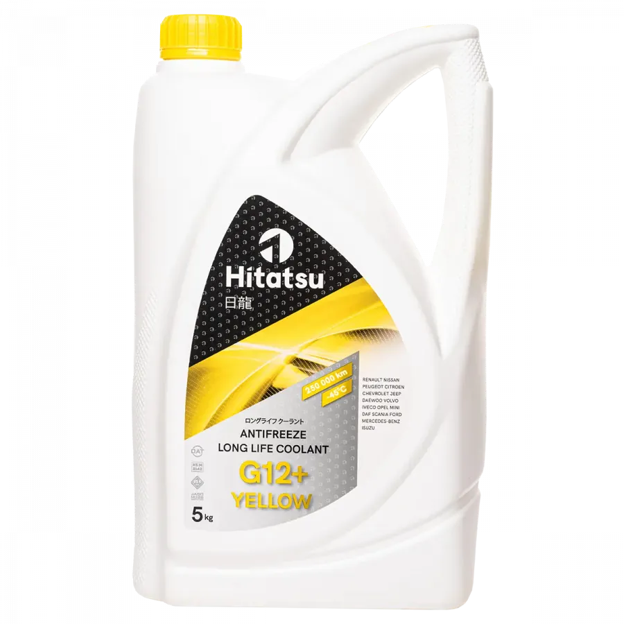 Hitatsu Antifreeze G12+ (-45C) Yellow Long life coolant, 5л
