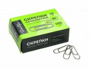 Скрепки 28мм 100шт ГЛОБУС никелированные С28-100Н