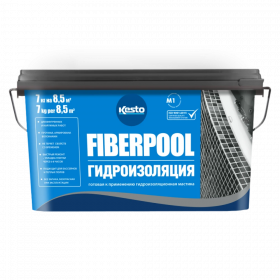 Мастика Гидроизоляционная Kesto Fiberpool 7кг Зеленая для Полов и Стен / Кесто.