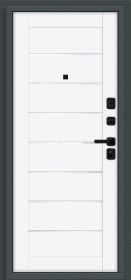 Входная Дверь Bravo Техно/SBlack Старк Антрацит/White Silk 860x2050мм Левое Открывание / Браво.