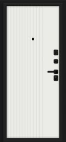 Входная Дверь Bravo Optim Z-2 Вертикаль Муар Черный-Грецкий Орех/Белый 860x2050мм Левое Открывание / Браво.