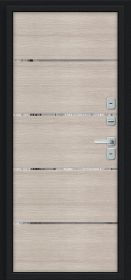 Входная Дверь Bravo Лайн/BChrome Букле Черное/Cappuccino Melinga 960x2050мм Правое Открывание / Браво.