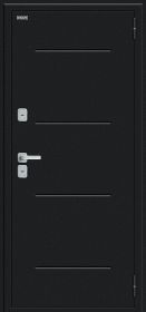Входная Дверь Bravo Лайн/BChrome Букле Черное/Wenge Melinga 860x2050мм Правое Открывание / Браво.