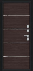 Входная Дверь Bravo Лайн/BChrome Букле Черное/Wenge Melinga 860x2050, 960x2050мм / Браво.