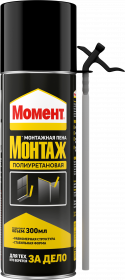 Пена Монтажная Момент Монтаж Стандартная 0.3кг Прекрасная Адгезия ко Многим Материалам.