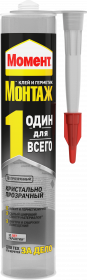 Клей-Герметик Момент Монтаж Один для Всего 0.28кг Прозрачный для Внутренних и Наружных Работ