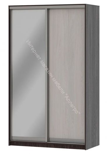 Шкаф-купе "Мираж 13.1" 2-х дверный с зеркалом Ясень анкор темный/Ясень анкор светлый