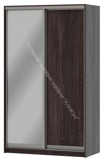 Шкаф-купе "Мираж 13.1" 2-х дверный с зеркалом Ясень анкор темный