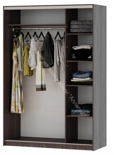 Шкаф-купе "Мираж 15.1" 2-х дверный с зеркалом Ясень анкор темный/Ясень анкор светлый