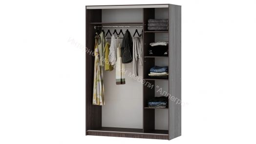 Шкаф-купе "Мираж 15.1" 2-х дверный с зеркалом Ясень анкор темный