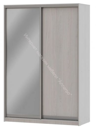 Шкаф-купе "Мираж 15.1" 2-х дверный с зеркалом Ясень анкор светлый