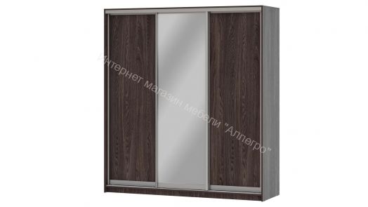 Шкаф-купе "Мираж 20.1" 3-х дверный с зеркалом Ясень анкор темный