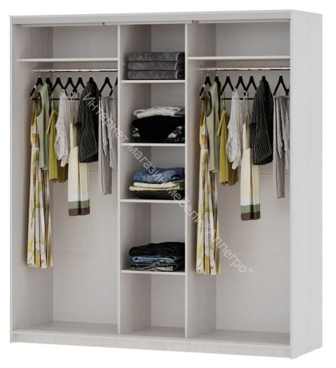 Шкаф-купе "Мираж 20.1" 3-х дверный с зеркалом Ясень анкор светлый/Ясень анкор темный