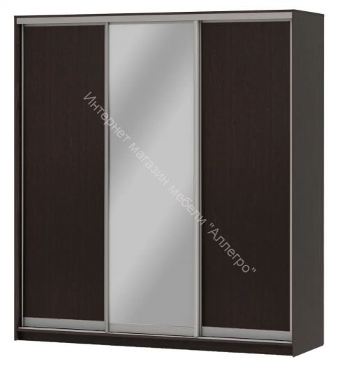 Шкаф-купе "Мираж 20.1" 3-х дверный с зеркалом Венге