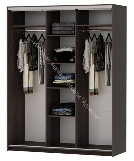 Шкаф-купе "Мираж 17.1" 3-х дверный с зеркалом Венге/Млечный дуб