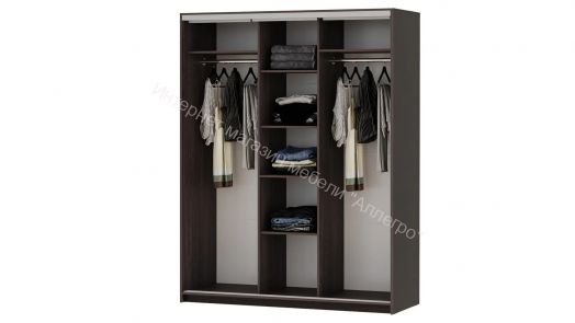 Шкаф-купе "Мираж 17.1" 3-х дверный с зеркалом Венге/Млечный дуб