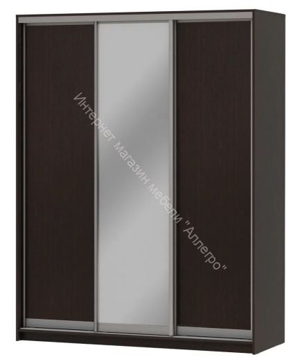 Шкаф-купе "Мираж 17.1" 3-х дверный с зеркалом Венге