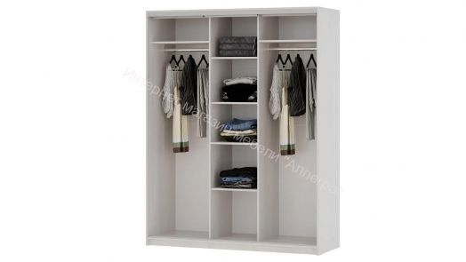 Шкаф-купе "Мираж 17.1" 3-х дверный с зеркалом Ясень анкор светлый