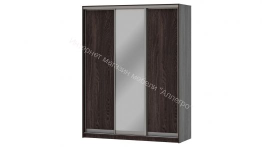 Шкаф-купе "Мираж 17.1" 3-х дверный с зеркалом Ясень анкор темный