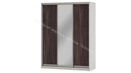 Шкаф-купе "Мираж 17.1" 3-х дверный с зеркалом Ясень анкор светлый/Ясень анкор темный