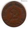 ФРГ 2 пфеннига 1968 D