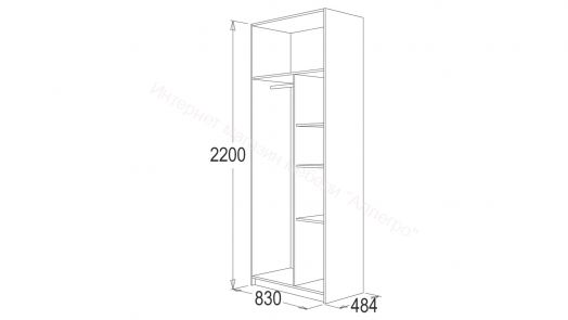 Шкаф 2-х дверный Флагман 4 с перегородкой Ясень анкор темный/Ясень анкор светлый