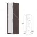 Шкаф угловой Флагман 5 Ясень анкор темный/Ясень анкор светлый