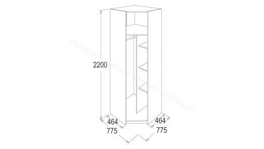 Шкаф угловой Флагман 5 Дуб сонома