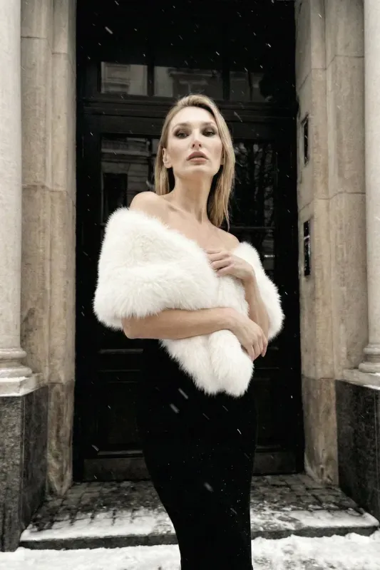 Горжетка из белого песца