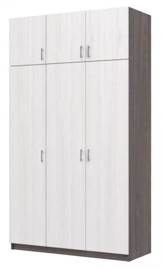 Шкаф 3-х дверный Флагман 2 с антресолью Ясень анкор темный/Ясень анкор светлый